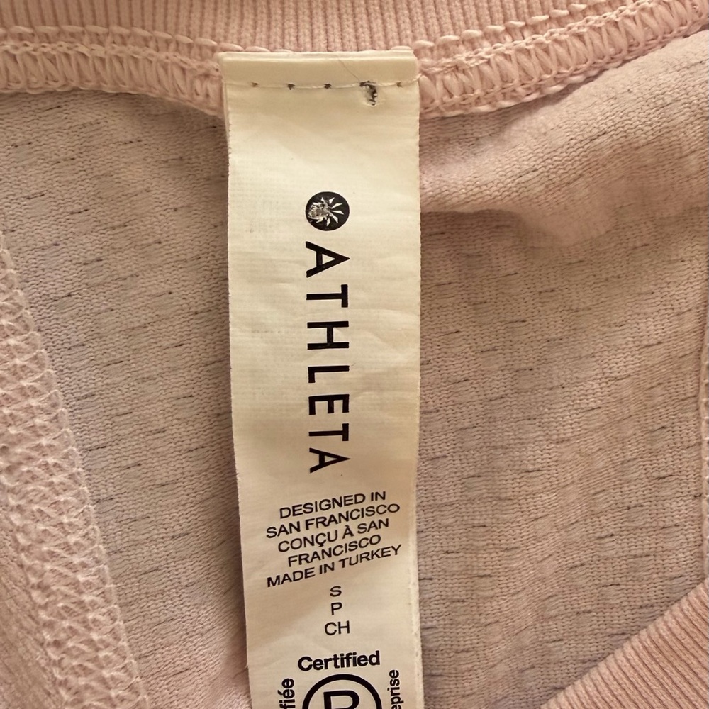 Athleta Light Pink Short Sleeve Workout Tee Stretch Sz Small Great Condition - Picture 5 of 5
